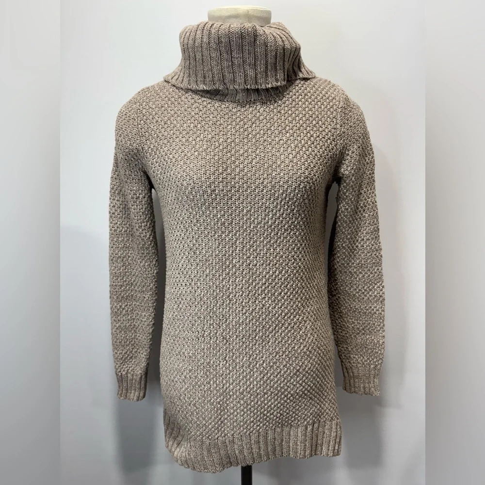 Hilary Radley Womens Brown Sweater Pullover Mock Neck Long Sleeve Size XS